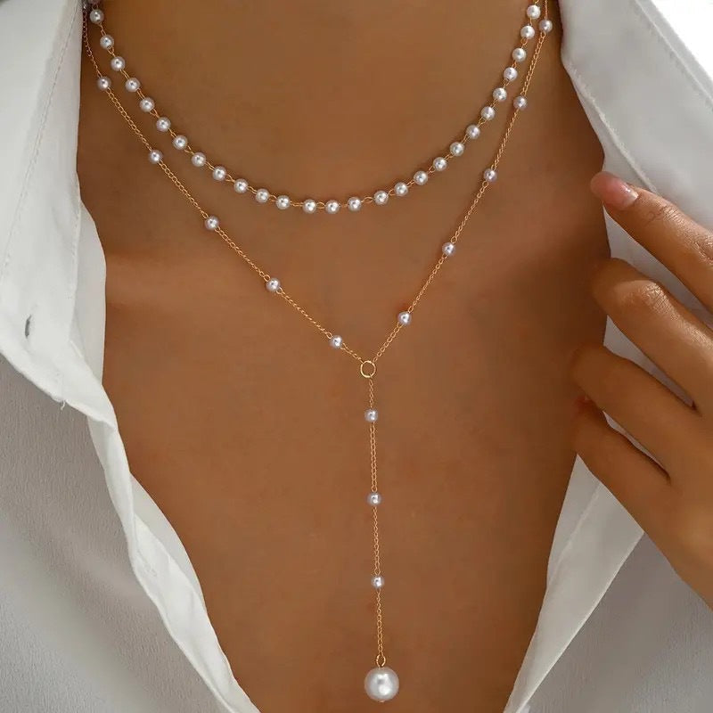 Karsynn Pearl Orb Charm Necklace