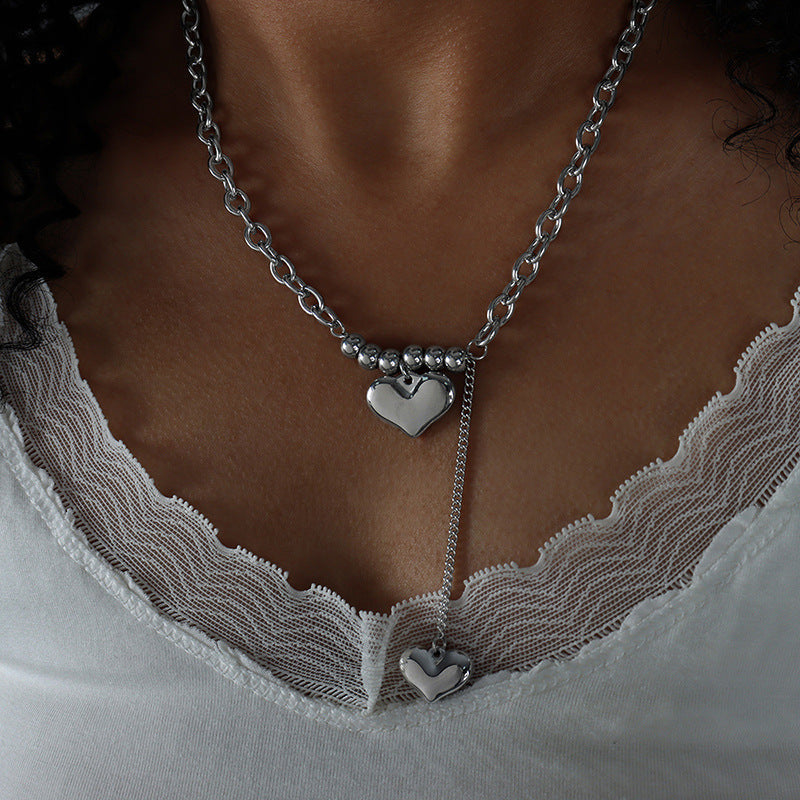Jaeleigh Delicate Double Heart Necklace