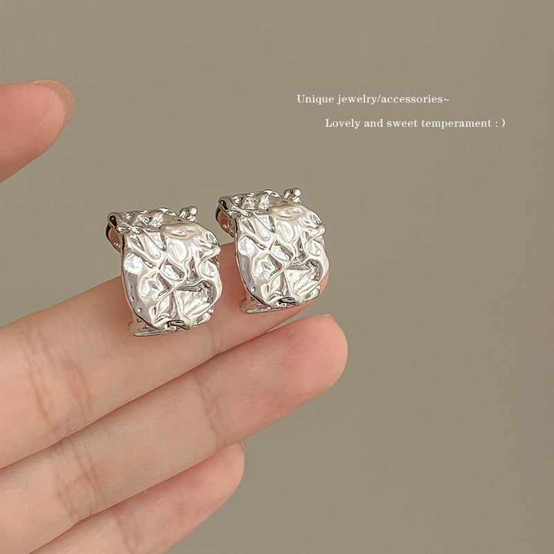 Timber Pleated C-hoop Earrings