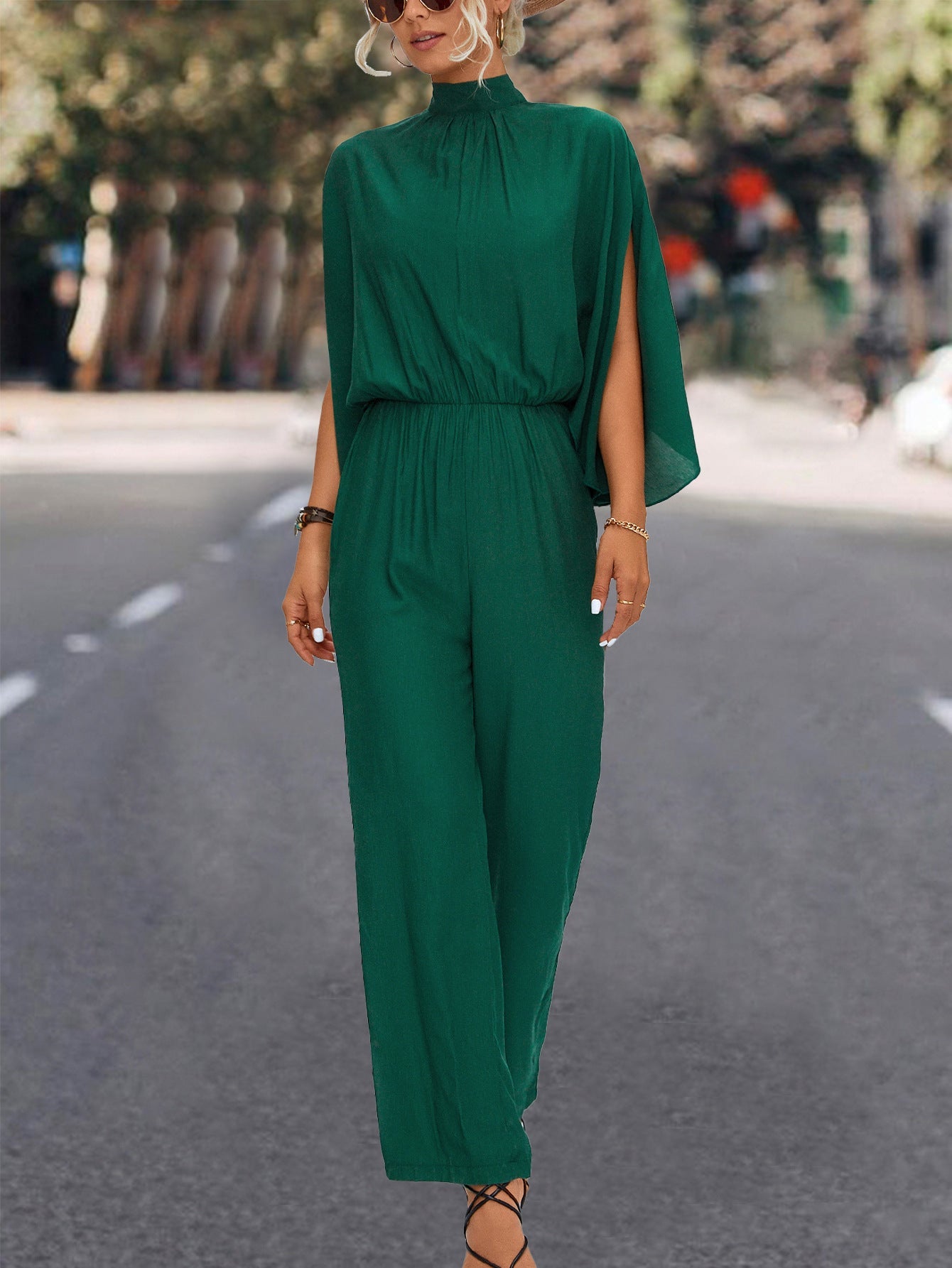 Spring Summer Clothing Stand Collar Jumpsuit