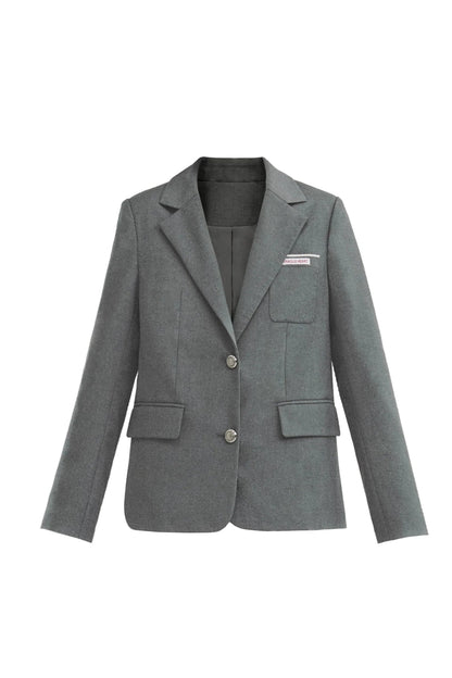 Professional Grey Blazer and Pleated Mini Dress Set
