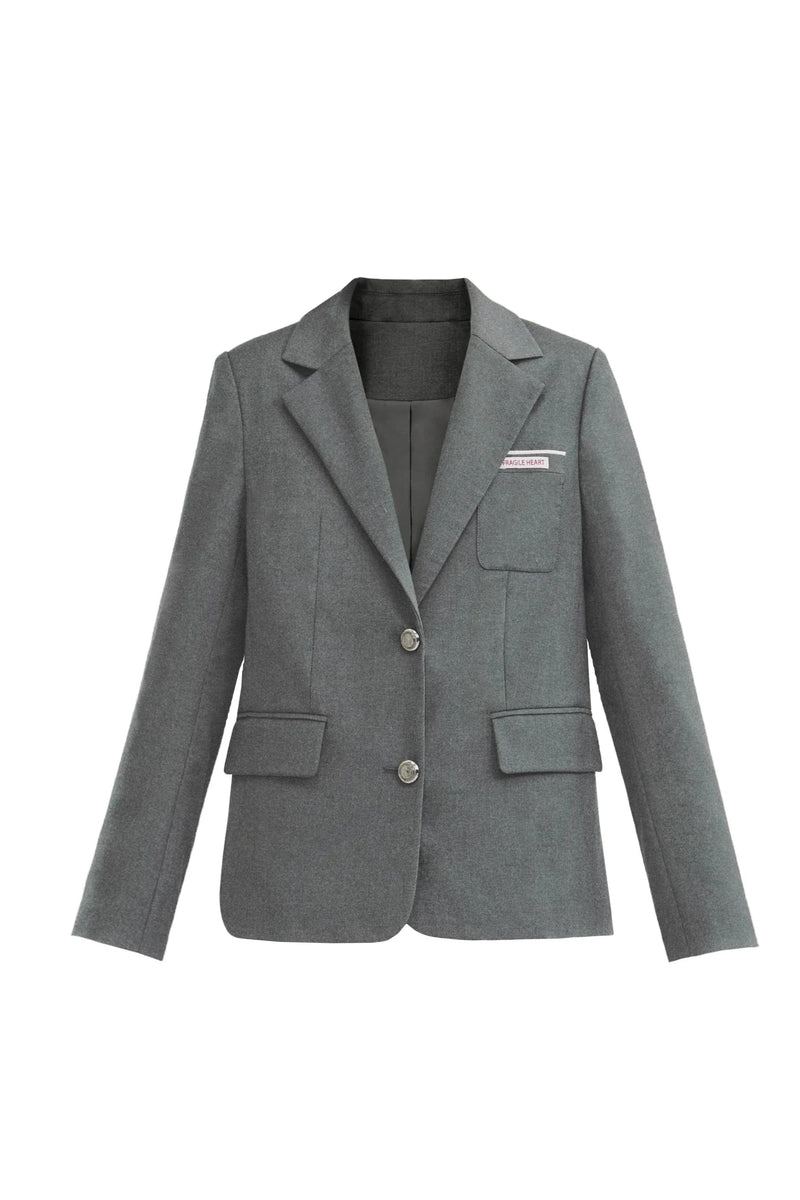 Professional Grey Blazer and Pleated Mini Dress Set