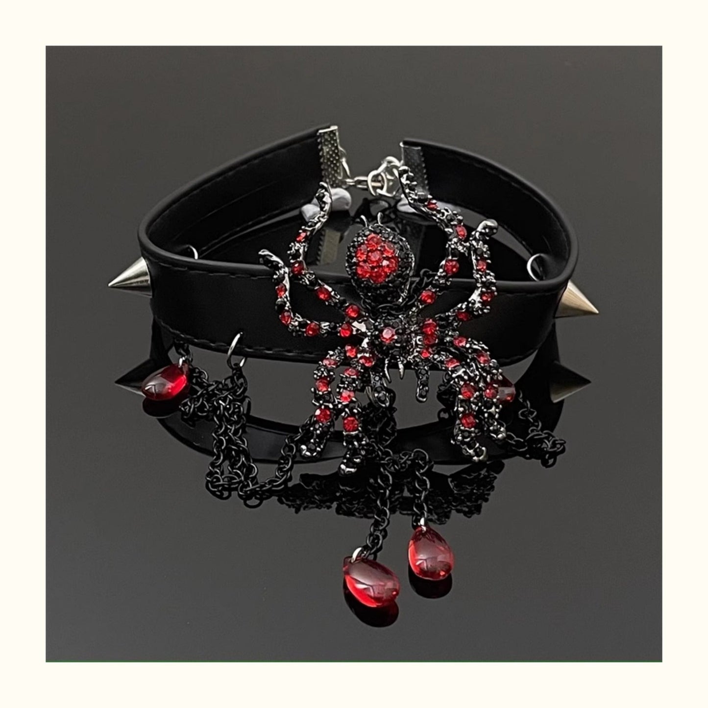 Dark Punk Spider Tassel Necklace