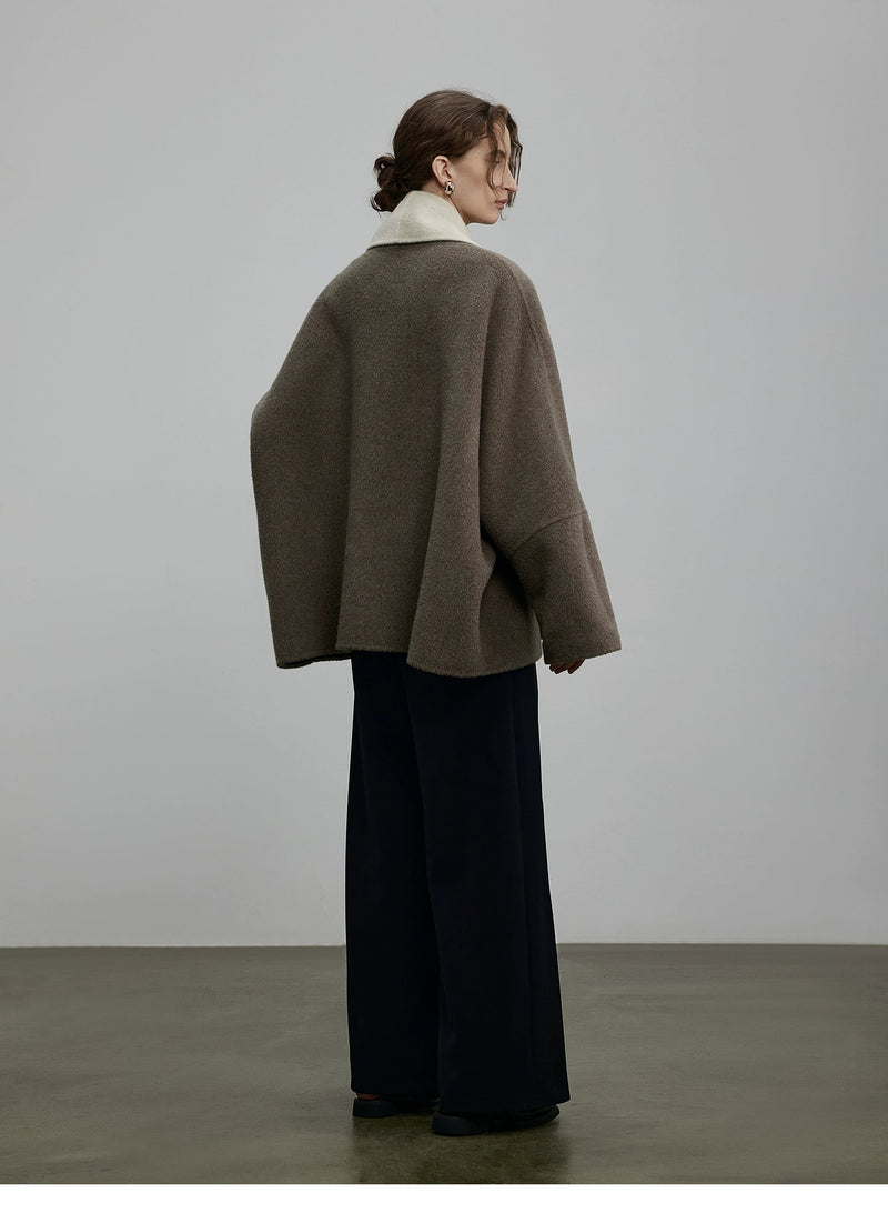 Two-tone Reversible Wool Cardigan