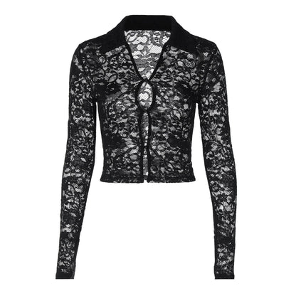 Clothing Spring Summer Lace Cardigan Lightweight Long Sleeved Top