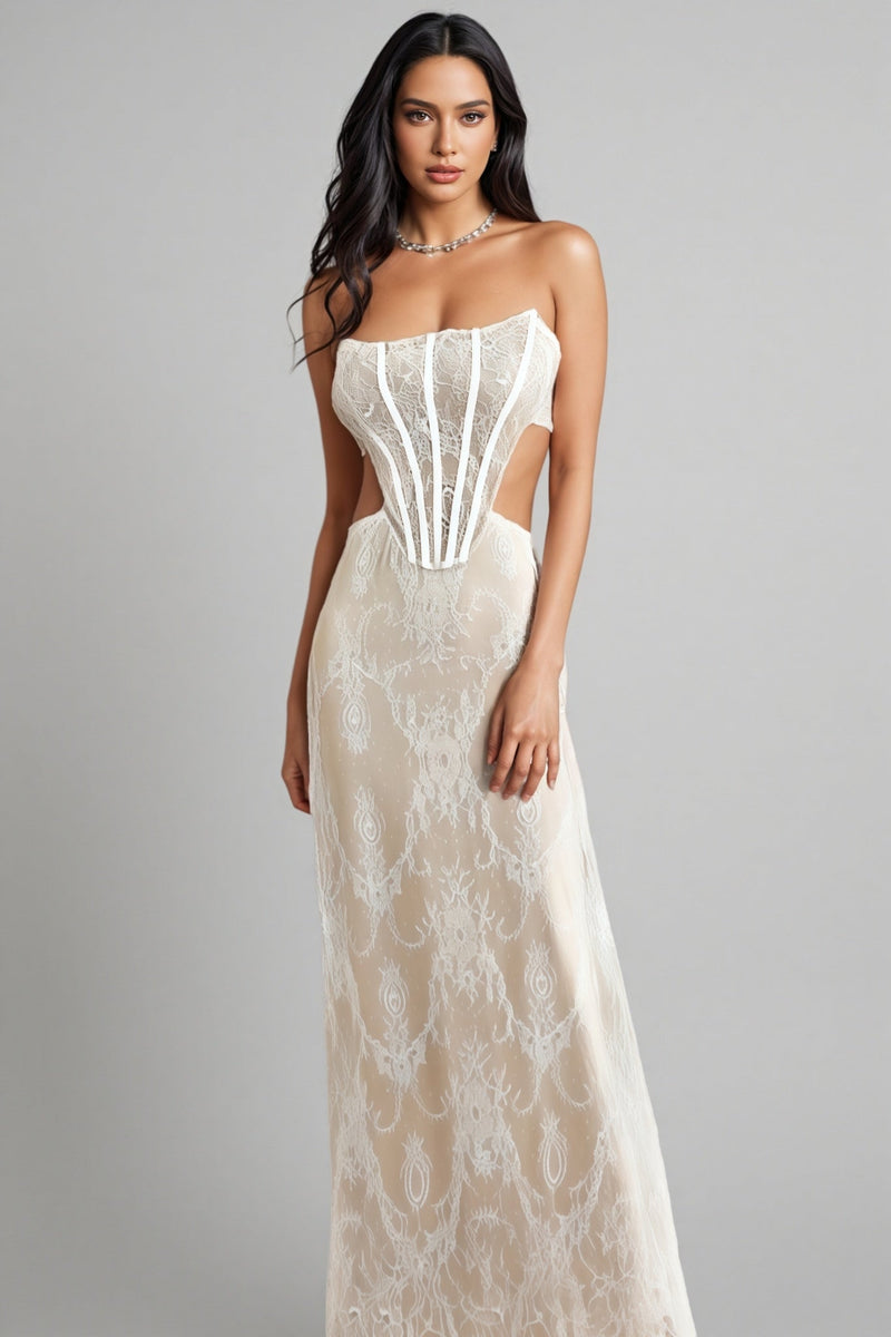 Ivran Sleeveless Lace Maxi Dress