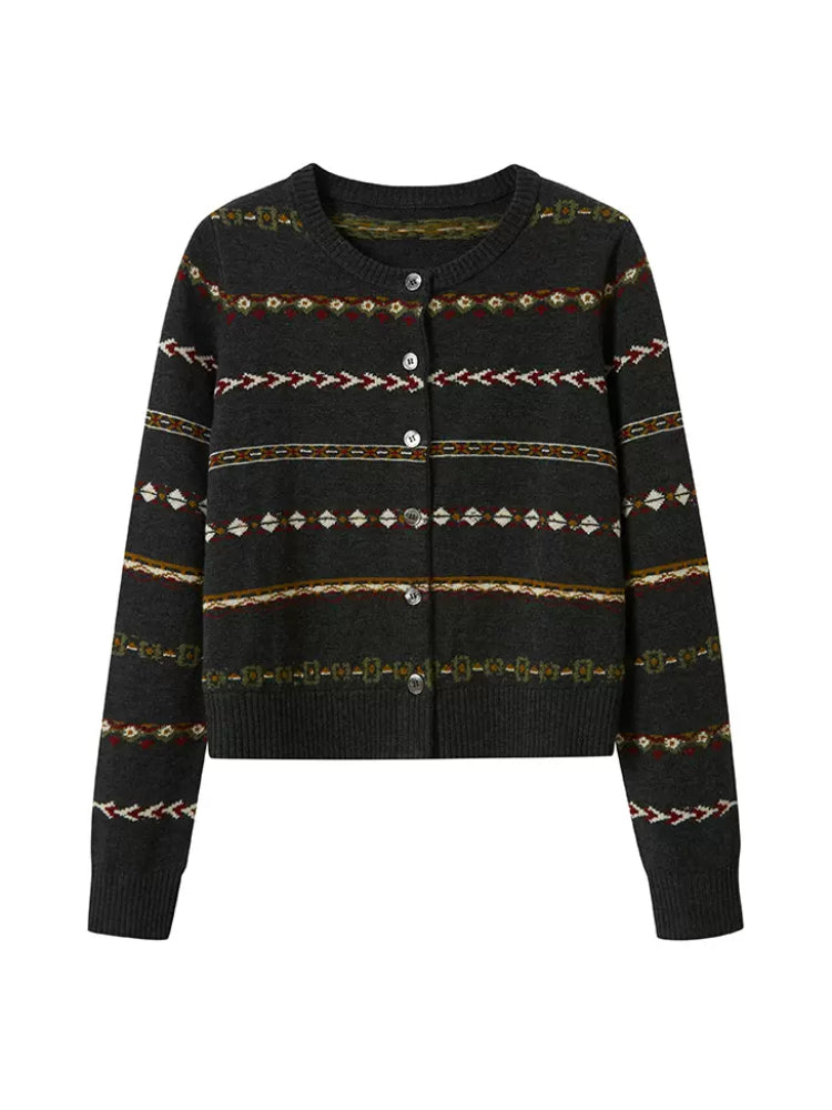 Fair Isle Cropped Cardigan