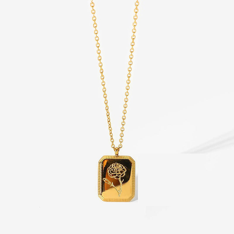 Briel Birth Flower Pendant Necklace
