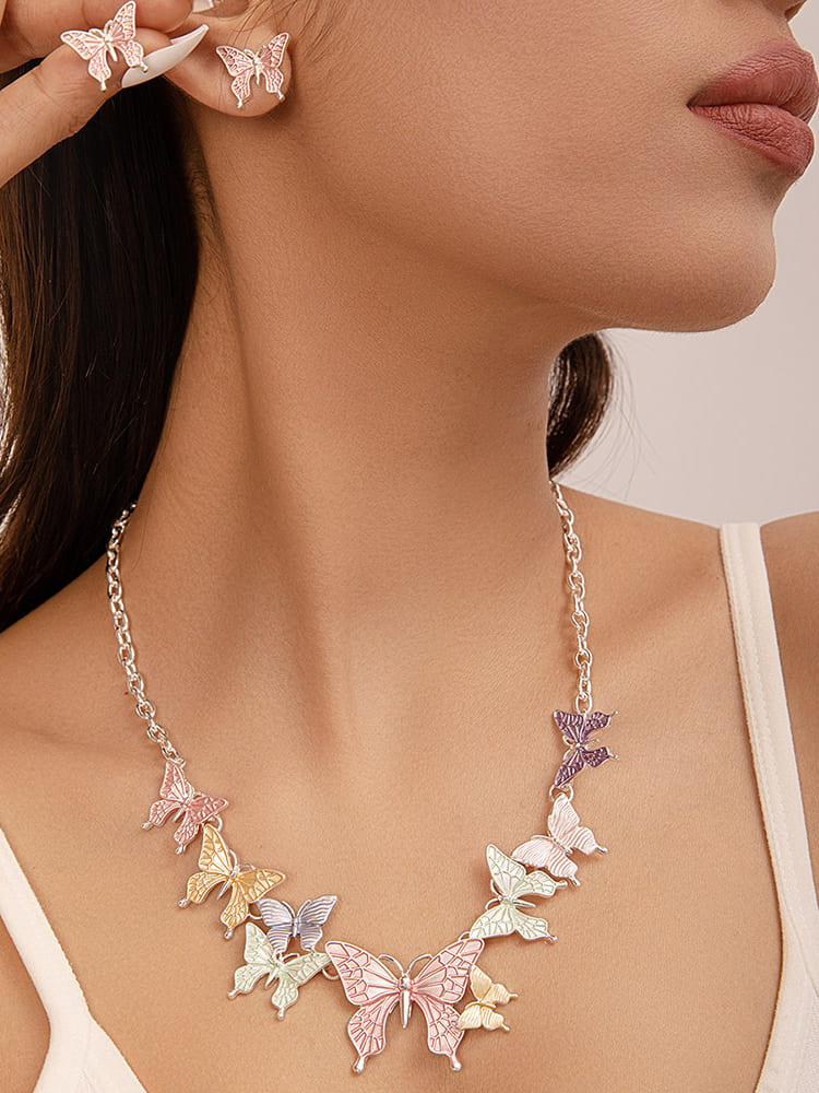 Sohi Multicolour Pastel Flora Jewellery Set