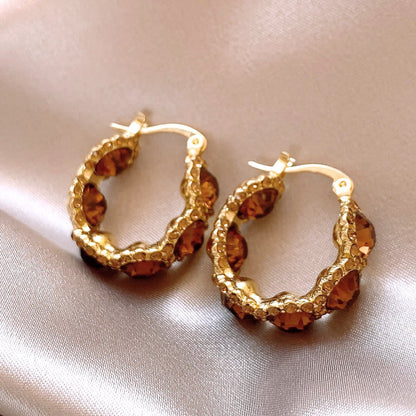 Aza Gold-plated Rhinestone Earrings