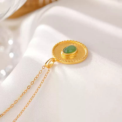 Jade Oval Pendant Necklace