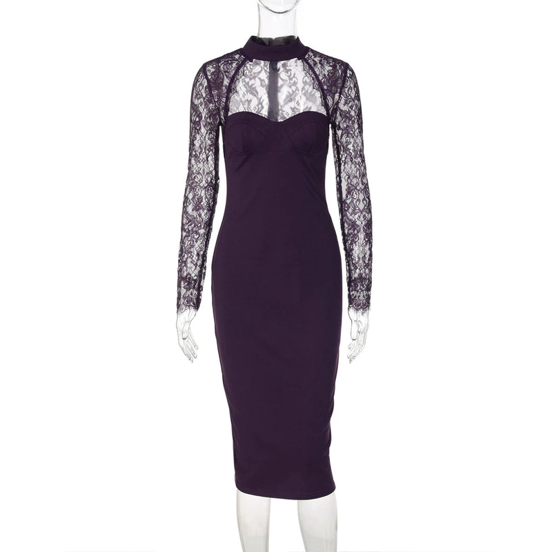 Lace Slit Maxi Dress