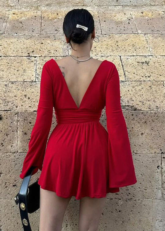 Amara - Long-sleeve Wrap Mini Dress