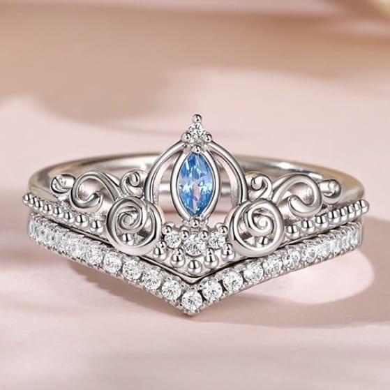 Mystic Royalty Blue Gem Ring Set