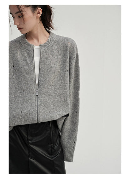 Irregular Distressed Open-knit Cardigan/vest
