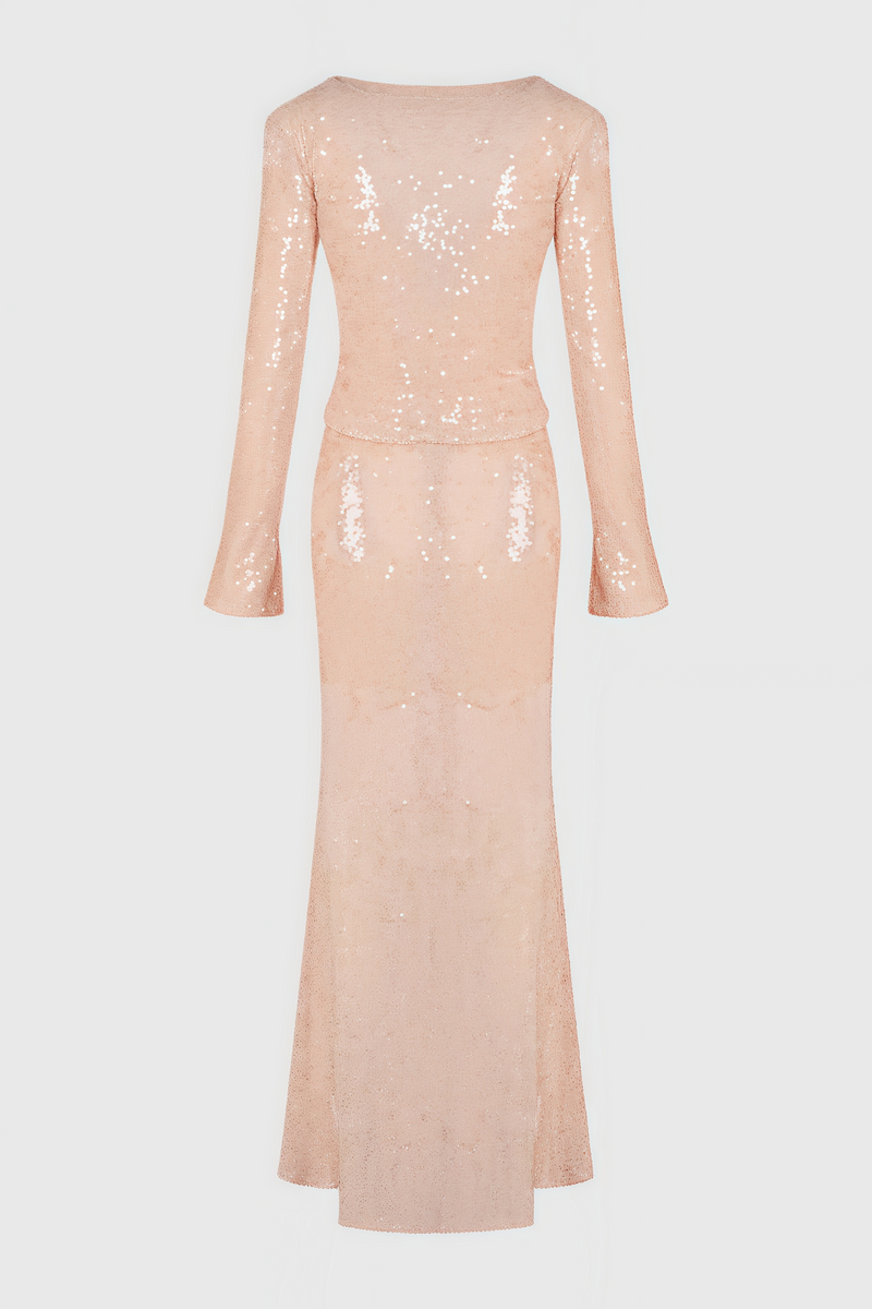 Jacksda Sequined Fishtail Maxi Dress Set