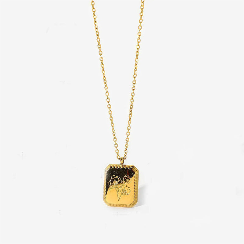 Briel Birth Flower Pendant Necklace