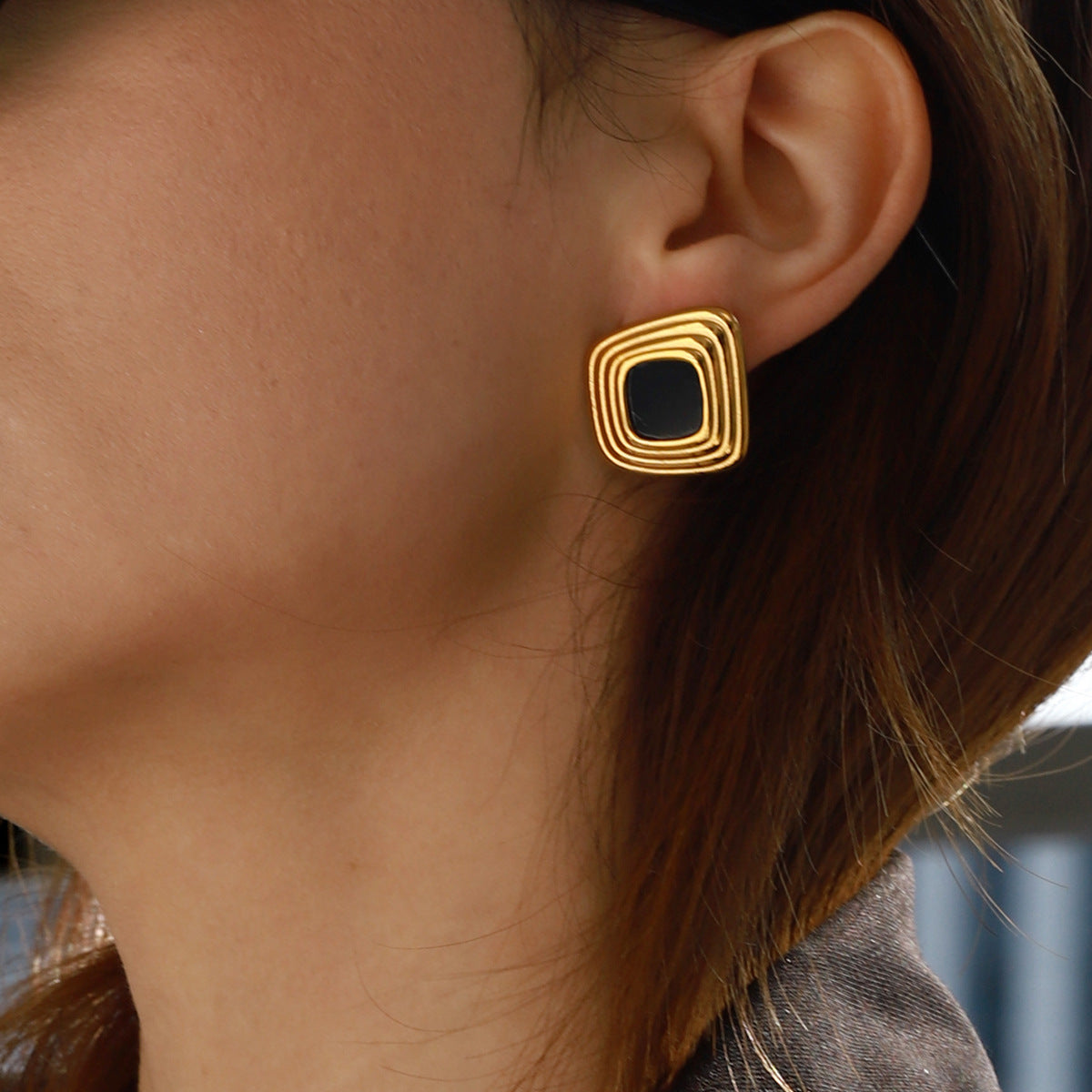 Jaia Square Stud Earrings