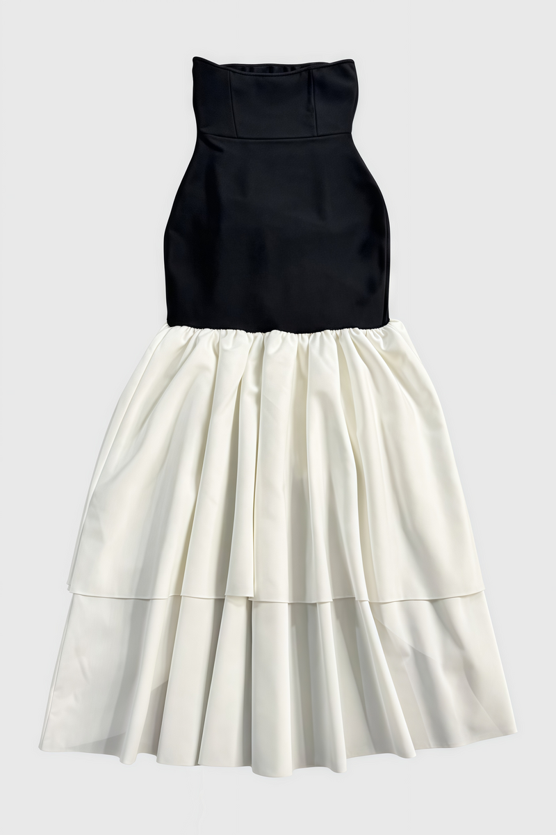 Mya Black Irregular Maxi Dress