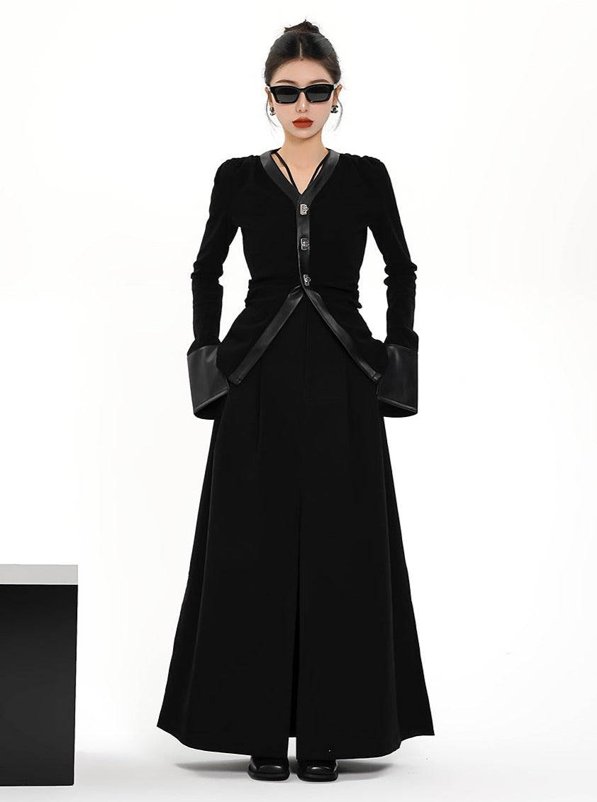 Cropped Textured Cardigan - Black Zip-up Long Sleeve Bolero Jacket
