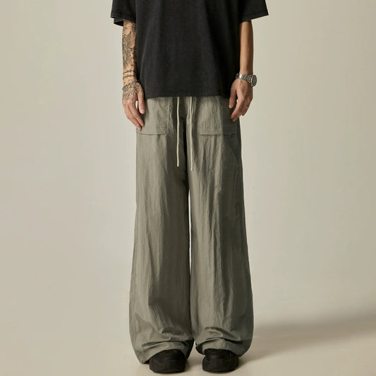 Wide-leg Linen Drawstring Lounge Pants