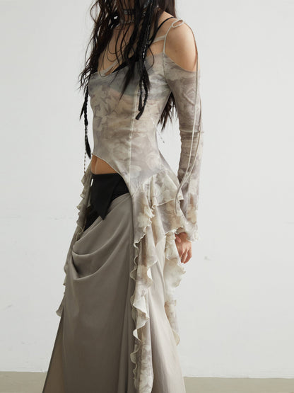 Ethereal Off-shoulder Ruffle Blouse