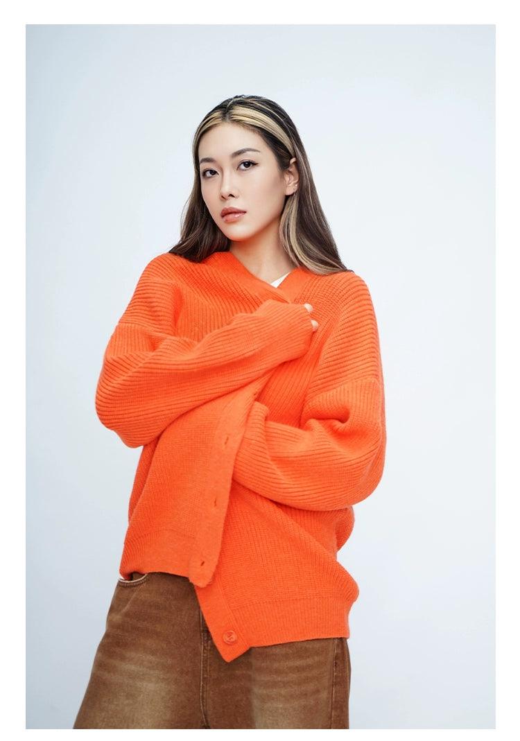 Oversized Fuzzy Cardigan With Pom-pom Detail
