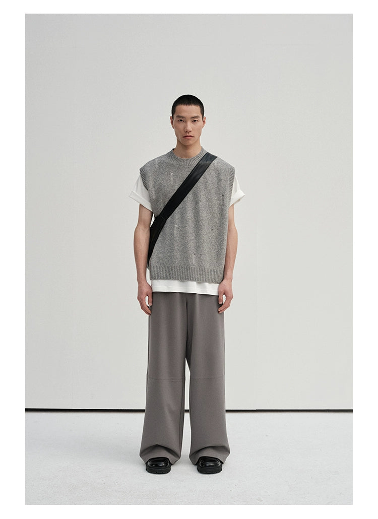 Irregular Distressed Open-knit Cardigan/vest
