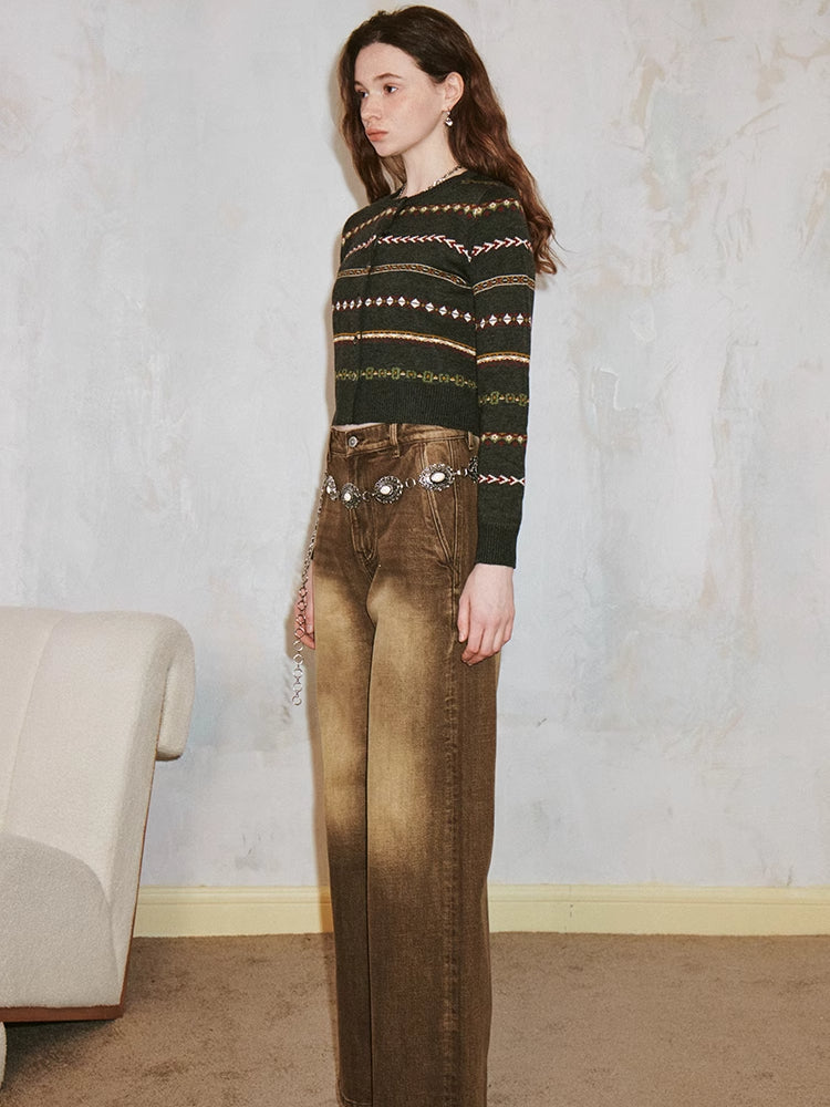 Fair Isle Cropped Cardigan