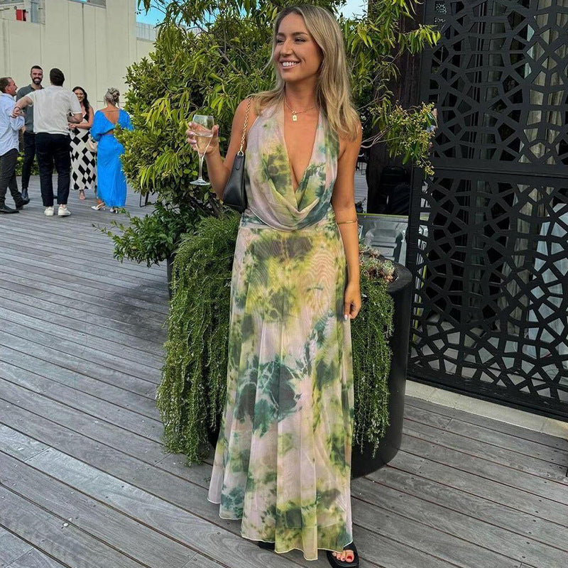 Reign | Backless Halter Maxi Dress