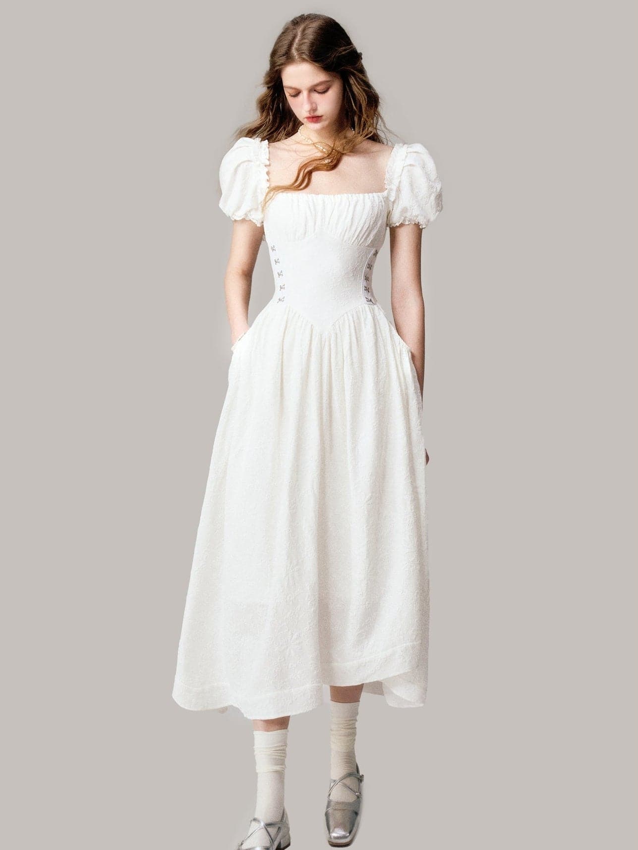 Ethereal Jacquard Long Dress