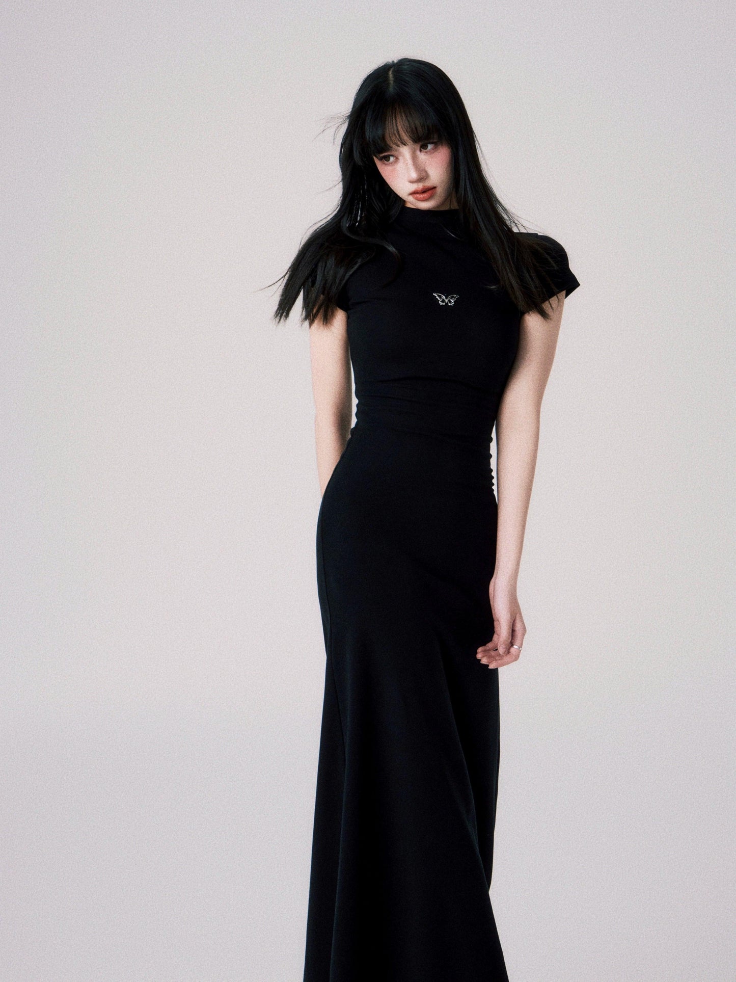 Luluswings Butterfly Emblem Fitted Maxi Dress - Evening Gown