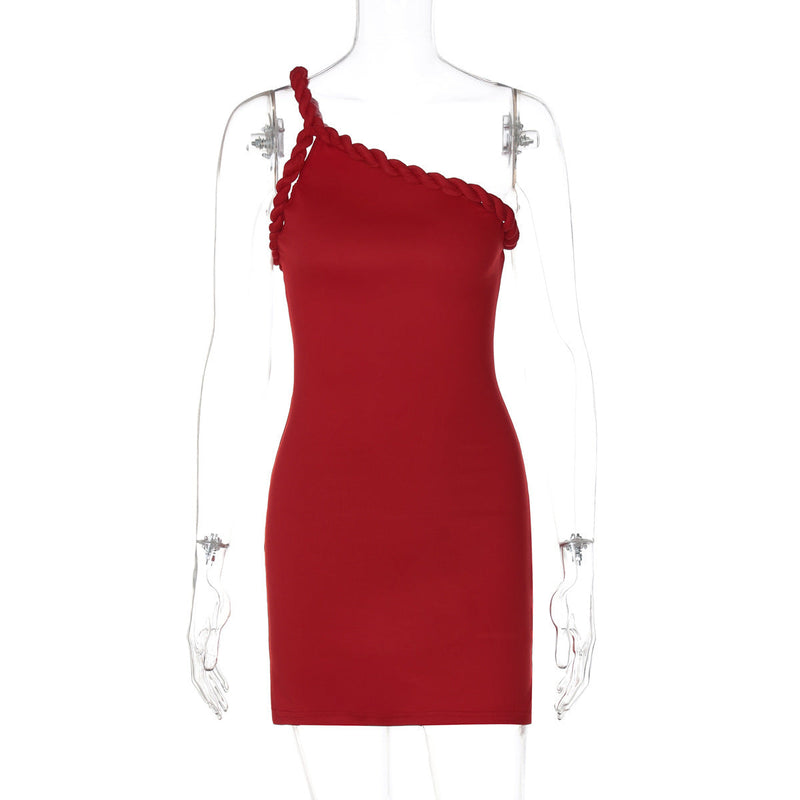 Adamari One-shoulder Pleated Mini Dress