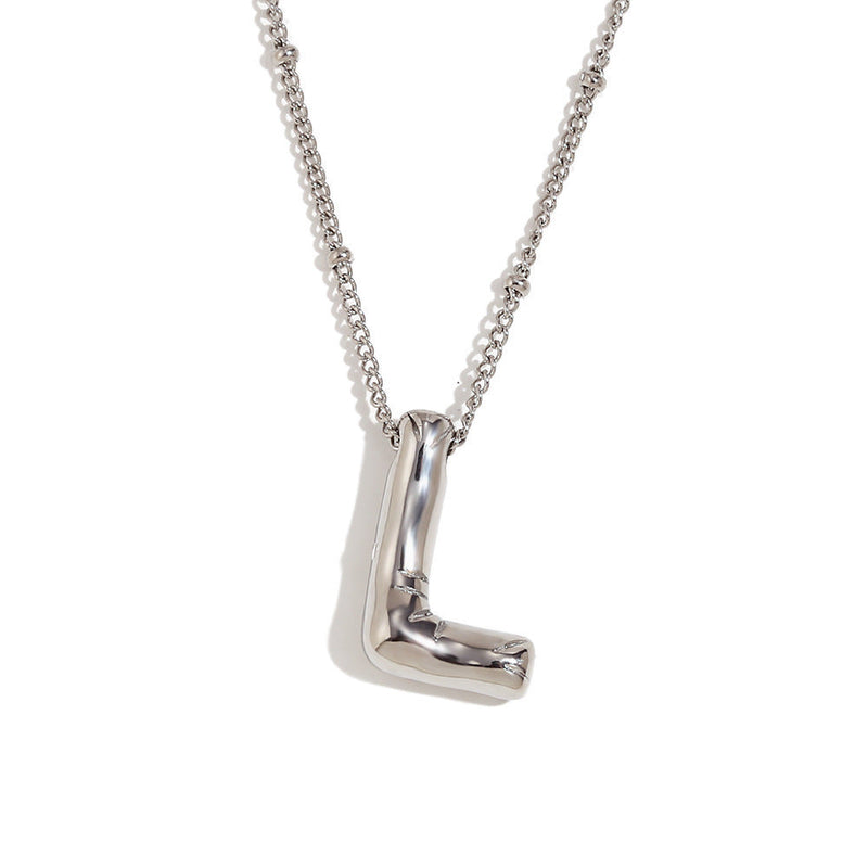 Aiyanah Glossy Bubble Letter Necklace