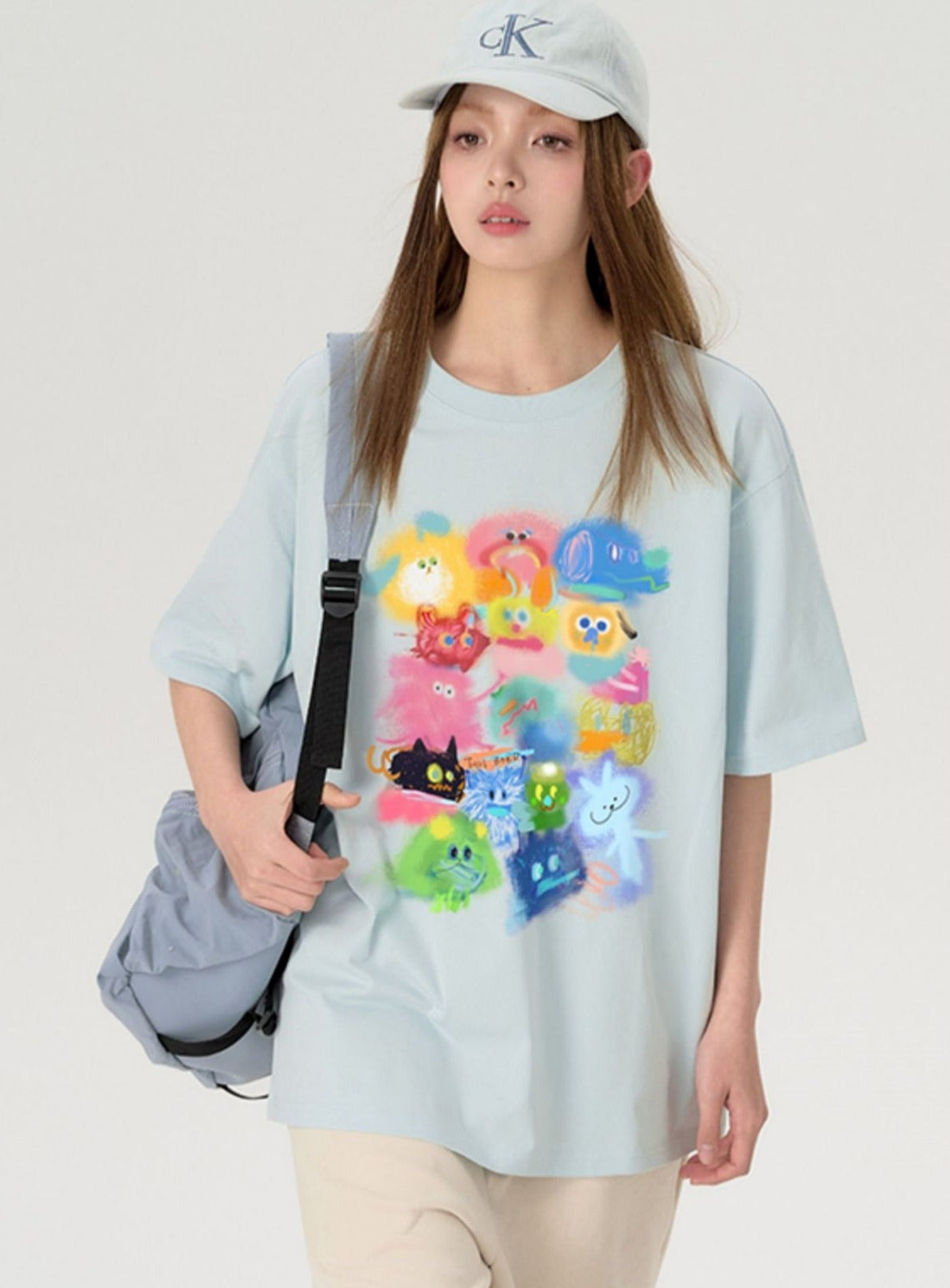 Inkjet Color Graffiti Print T-shirt
