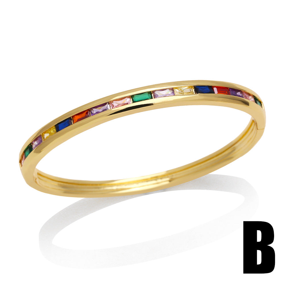 Bralynn Geometric Zircon Bangle