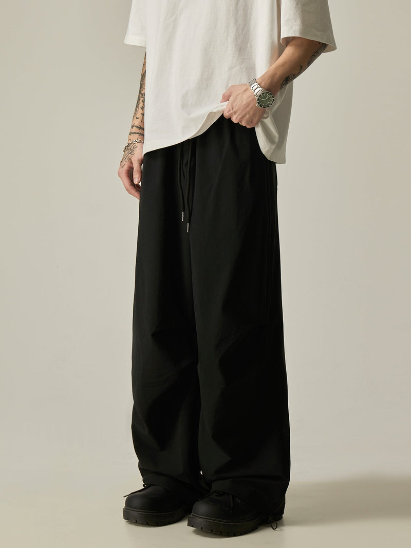 Gray Loose Drawstring Pants
