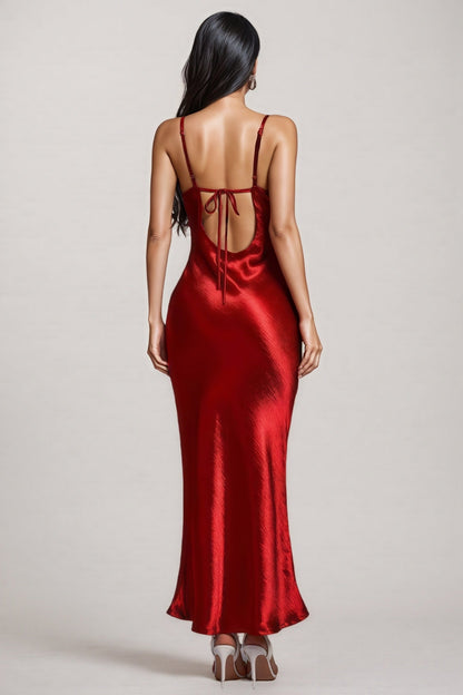 Paco Metallic Wine Maxi Dress