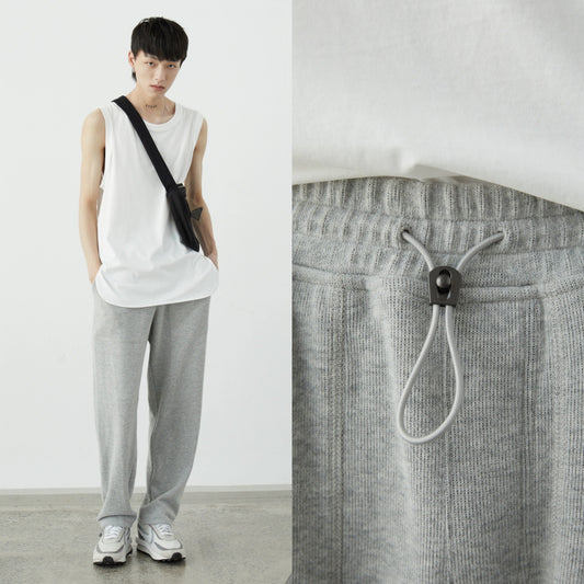 Drawstring Wide-leg Athletic Pants