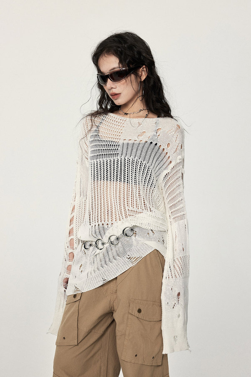 Distressed Crochet Sweater