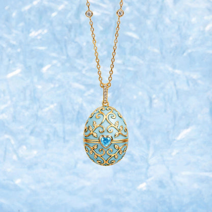 Enameled Egg Pendant Necklace