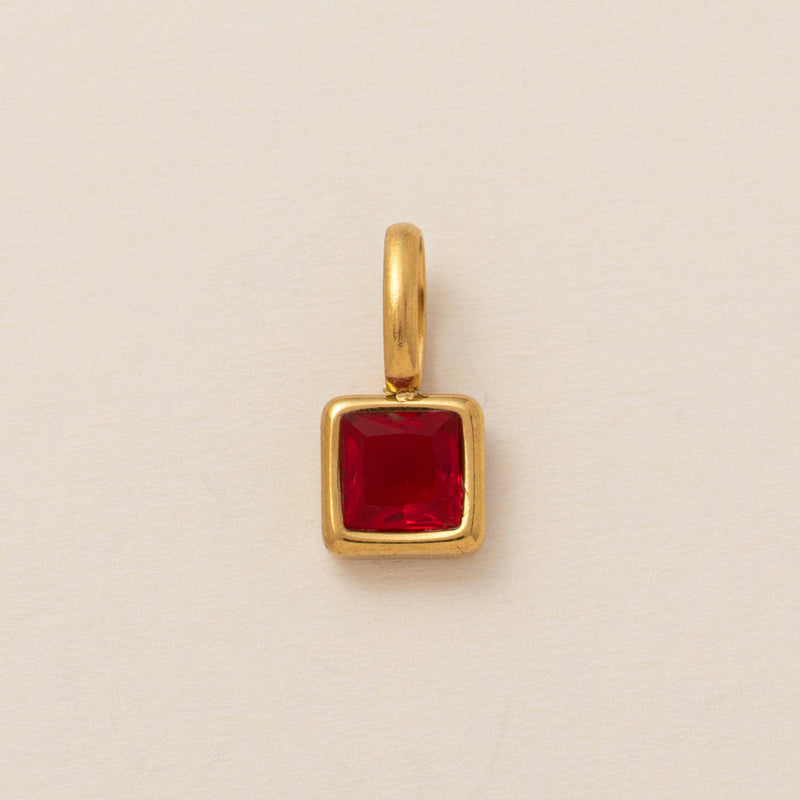 Lotus Birthstone Cube Necklace