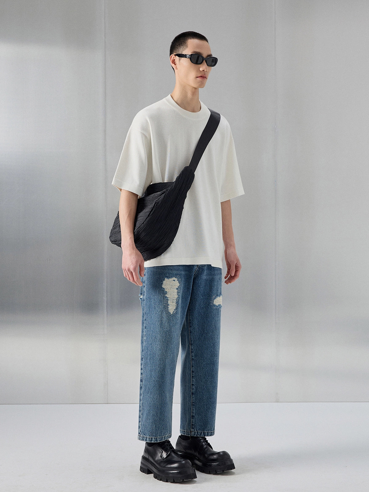 Distressed Patchwork Cropped/short Pants