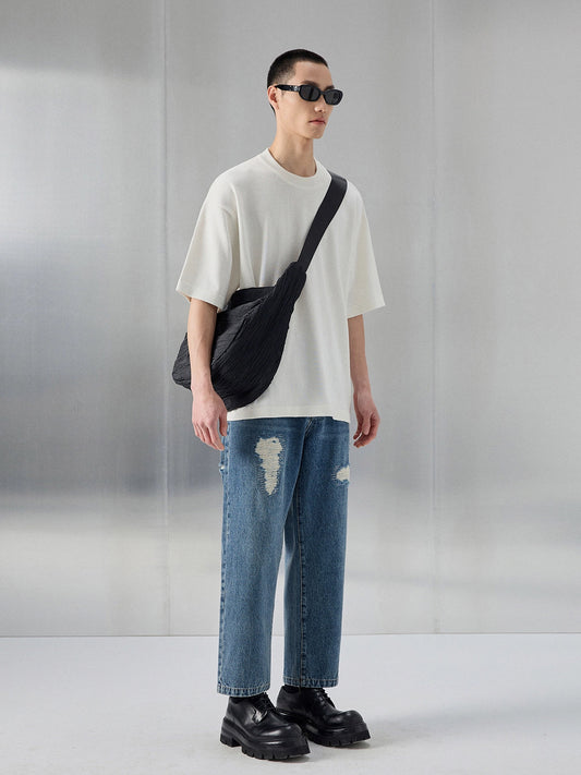 Distressed Patchwork Cropped/short Pants
