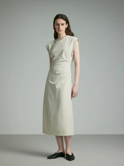 Round Neck Sleeveless Midi Dress