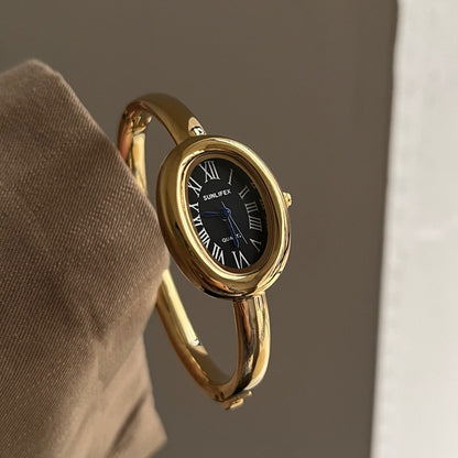 Anorah Diamond Oval Bracelet Watch