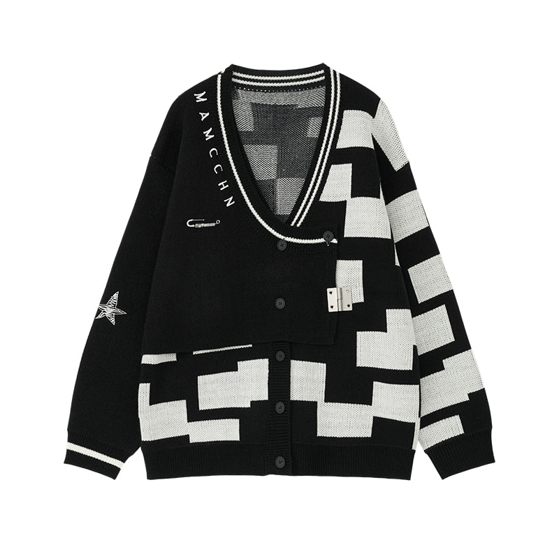 Original Design Garbled Sweater Cardigan Top