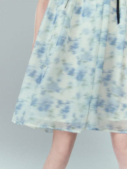 Chiffon Puffy Dress With Frill Straps