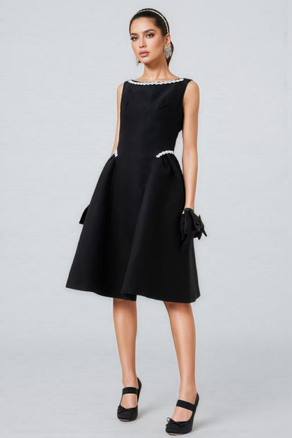 Loretty Sleeveless Flowers Pearl Midi Dress