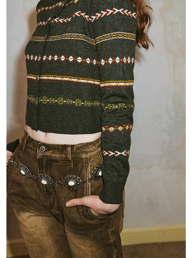 Fair Isle Cropped Cardigan